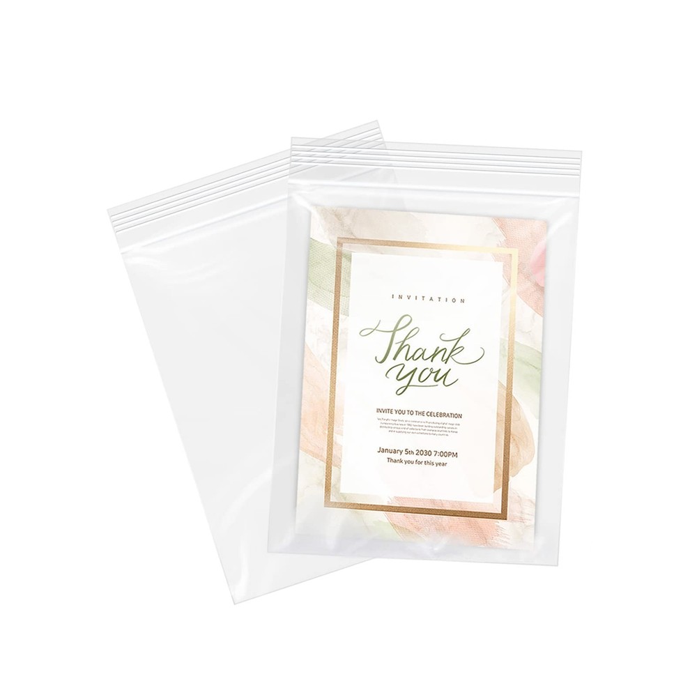 WEPOLY – 5″ x 7″(1000 Count) Clear Plastic Reclosable Zip Bags – 2 Mil Zipper…