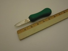 R Murphy USA Olympia Shucker Oyster Knife 2 1/2″ Stiff Blade Green Eco Handle