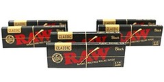 RAW Classic Black 1 1/4 Size Natural Unrefined Ultra Thin 6 Count (Pack of 1)
