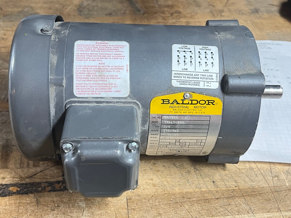 Baldor KM3454 Electric Motor 1/4 Hp 1725 Rpm 230/460 Volt 3Ph 56C Frame Read