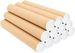 50 – 2″ x 26″ Round Cardboard Shipping Mailing Tube Tubes With End Caps
