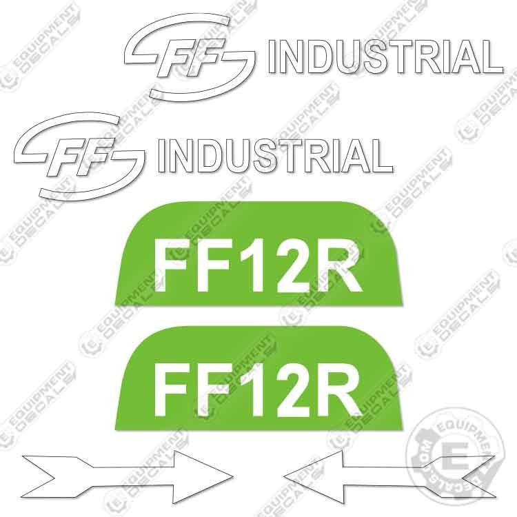 FF Industrial FF12R Decal Kit Mini Excavator – 7 YEAR OUTDOOR 3M VINYL!