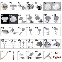 32 Options Dental Orthodontic Bondable Lingual Buttons Round/Rectangular Base