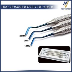 Set Of 3 Dental Composite Filling Instruments Flat Plastic Ball Tip Burnisher