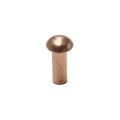 1/8″ Diameter 5/16″ L Shank Copper Round Head Solid Rivets Fasteners-100pcs