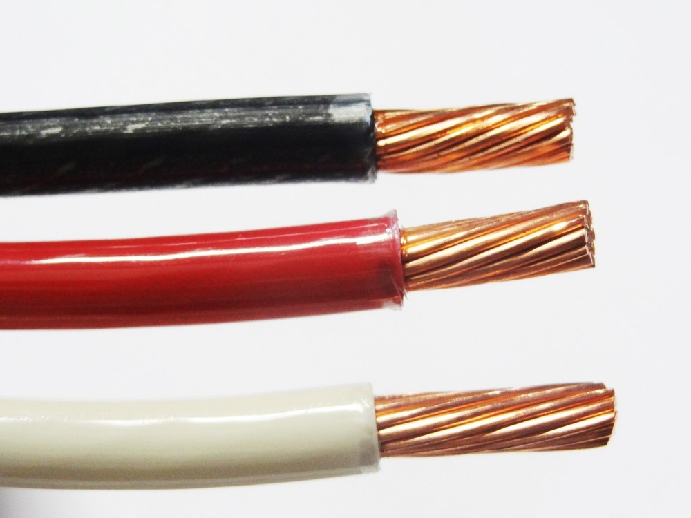 75′ EA THHN THWN 6 AWG GAUGE BLACK WHITE RED + GREEN STRANDED COPPER WIRE