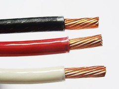 75′ EA THHN THWN 6 AWG GAUGE BLACK WHITE RED + GREEN STRANDED COPPER WIRE
