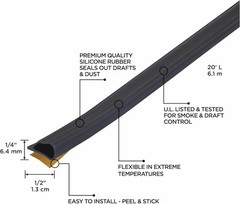 Sealant Gasket for Doors Windows Outdoor Indoor Weatherproof Black 20 ft
