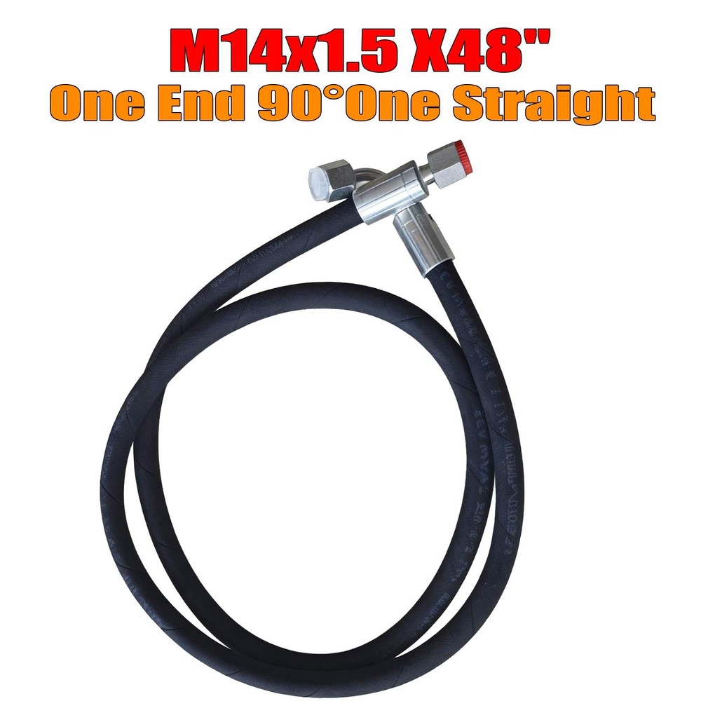 Agt Miva Chinese Mini Excavator Hydraulic Hose M14x1.5 X 48″ One End 90° One Str
