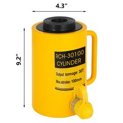 VEVOR Hollow Plunger 30Ton 4″Stoke/ 100mm Hydraulic Cylinder Jack Single Acting
