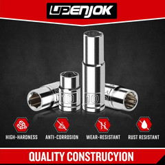 6PCS 3/8″ Drive 10Mm Socket Set, Deep & Shallow, Mirror Finish, Cr-V Steel