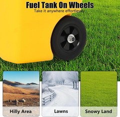 14 Gallon Fuel Can with Pump 10FT Hose Wheeled Gas Diesel Transfer Tank Caddy