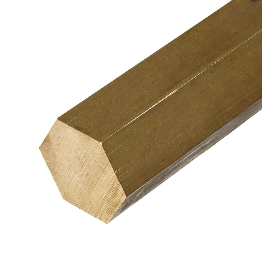 2.000 (2 inch) x 13 inches, C360 Brass Hexagon Bar