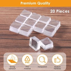 Rubber Feet for Electronics 40PCS Tall Black+Clear, Bumpers