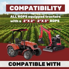 NEW Tuff Top Tractor Canopy Red For ROPS 52″ X 52″ w/ Mounting Accessories