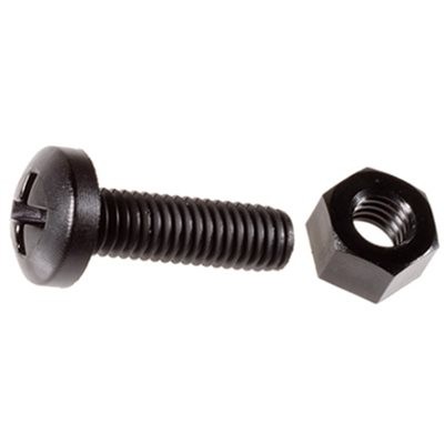 50 Nylon Phillips Pan Head License Plate Screws and Nuts M6-1.0 x 20mm