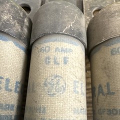 GE ELF 60A 551-600V Time-Delay HRC Bolt-On Cartridge Fuses 3PK