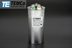 TEMCo 80/5 MFD uF Dual Run Capacitor 370 440 vac Volts AC Motor HVAC 80+5