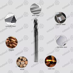 10Pcs 4 Flute 90 Degree 1/4″x3/4″x2-1/2″ Solid Carbide Drill Mill – AlTiN Coated