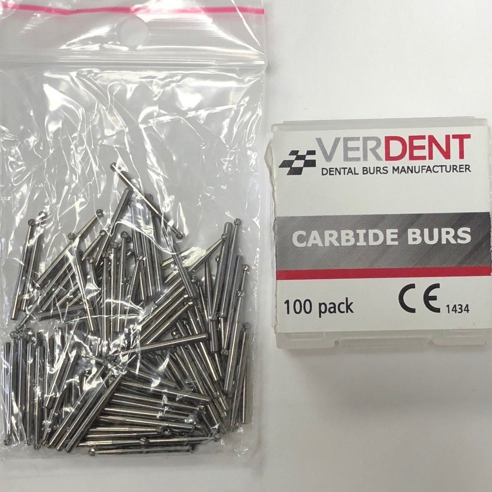 FG4 FG #4 Dental Carbide Burs, (100 Pack) – High Speed Friction Grip Made in EUR