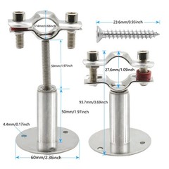 Piutouyar 2 Pcs Ceiling Mount Pipe Dia: 19mm (Fit for 1/2inch Pipe), Silver