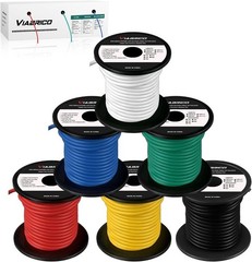 14 Gauge Wire 600FT, 14 AWG Auto 100ft Each Spool, 6 Colors Copper Clad Alumi…