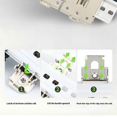 Din Rail Mounting Clip Kit 64mm Rail Mounting Bracket Buckle Single Phase SSR