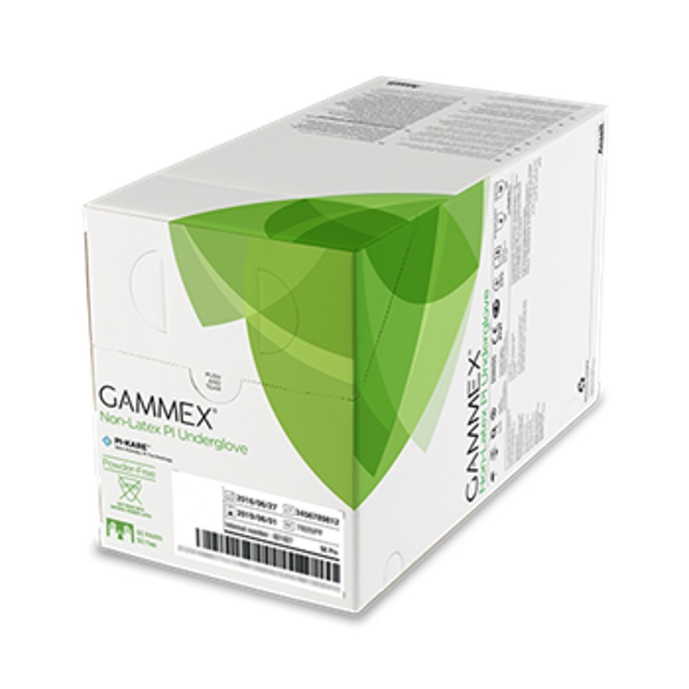 *50-Pairs* Ansell Gammex Non-Latex PI-KARE Underglove PF Size-6 Gloves 20687260