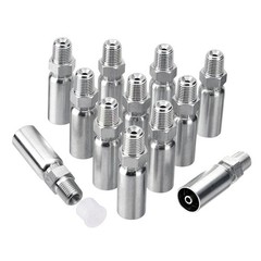 12 Pack Hydraulic Hose Fittings, 1/4″ I.D. Hose X 1/4″ NPTF Male with Protection