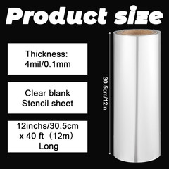 12 Inches x 40ft Acetate Sheets for Crafts 4 Mil/0.1mm Clear Sheets…