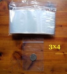 100 ZIP BAGS 3″ x 4″ CLEAR 2 MIL PLASTIC RECLOSABLE TOP LOCK SEAL MINI BAGGIES