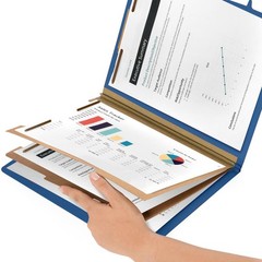 10 Blue Classification Folders with Dividers – Employee Personnel File Folder…