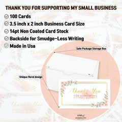 Thank You Cards Small Business (3.5 x 2 Inches – 100 pcs, 300GSM) by Modern 5th