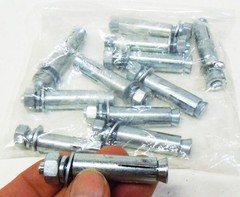 12pcs 1/2″ x 2-1/2″ Concrete Expansion Anchor(s) 1/2″ Hex Nut Zinc Plated Steel