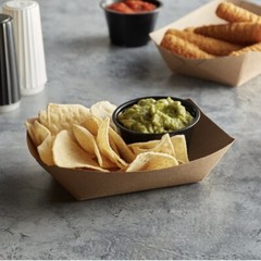 Kraft Paper Food Tray Boat Brown Disposable Serving Trays 2 Lbs, 3 Lbs, 5 Lbs