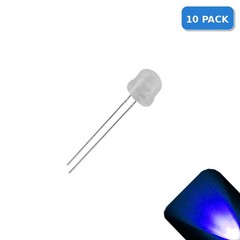 10 x 5mm / 4.8mm Diffused Straw Hat Frosted Lens LED Blue Ultra Bright Wide Ang