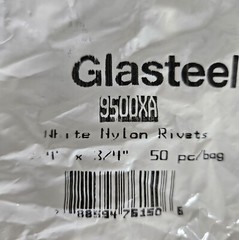 ** WHITE ** 50 PACK ** Glasteel Nylon Rivets White 1/4″ x 3/4″ 9500XA – 50 Pack