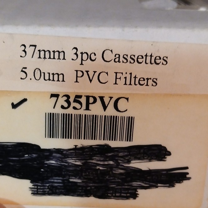 37mm 3pc Cassette PVC Filters 5.0um, Biological Laboratory, 735PVC 28 Count
