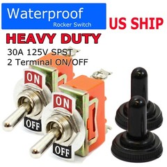 2PC 12V Heavy Duty Toggle Flick Switch On Off Car Boat SUV Dash Light Metal SPST