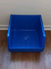 Lot Of 3 Akro-Mils 30270 Blue Hang/Stack Storage Bins Plastic; 18″X 16 1/2″X 11″