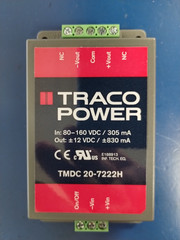 TRACO POWER TMDC 20-7222H DC/DC Converter – Chassis Mnt 20W 80-160Vin +/-12V 830
