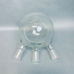 Chemglass Round Bottom Flask 3 Neck 2000 ml with 24/40 Joints Angled