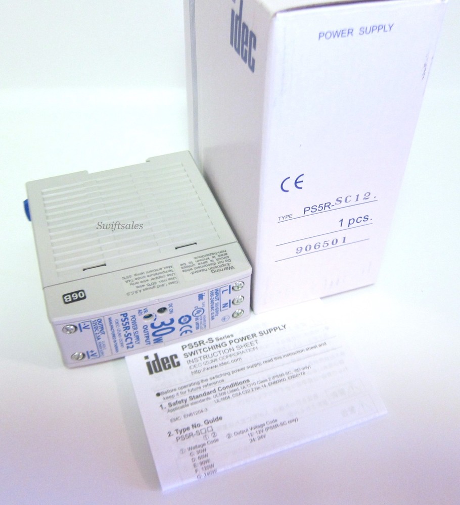 IDEC PS5R-SC12 – 12V DC 2.5A 30W Slim Line DIN Rail Switching Power Supply