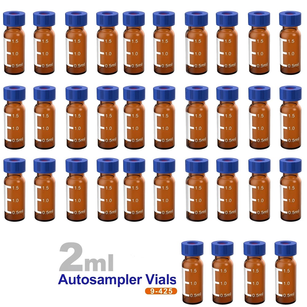 2ml Autosampler Amber Vials 1000 Packs HPLC Vial 9-425 Vial with Blue Screw Caps