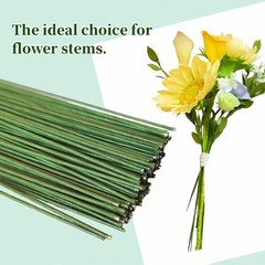 100 pcs 15.8in,18gauge Floral Stem Wire,Green Crafts Florist Wire Stems for A…