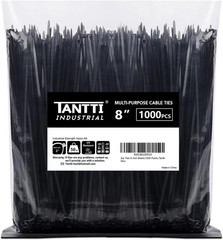 Zip Ties 4 Inch, Small Zip Ties with 18 Lb Tensile Strength, Black, 1000 Pack, b