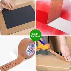 ADHES Biodegradable Kraft Paper Tape, Eco Friendly & Writable & Uncoated Paper