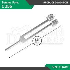 AMT 256 Hz Medical-Grade Tuning Fork With Fixed Weights, Non-Magnetic German Gr