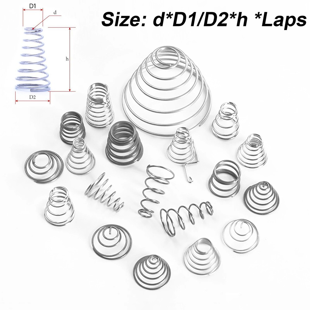 Conical Cone Compression Spring Pressure Spring Wire Dia 0.4-2 mm Length 7-76 mm