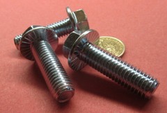 Flanged Serrated Bolt, Class 8.8 Zinc Steel, FT, M12 x 1.75 x 40 mm Length, 10Pc